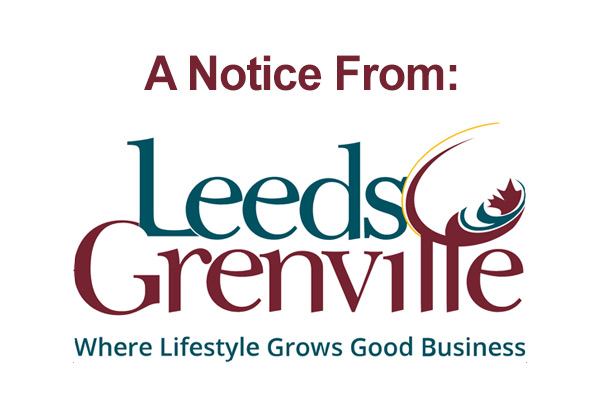 A notice from United Counties Leeds Grenville